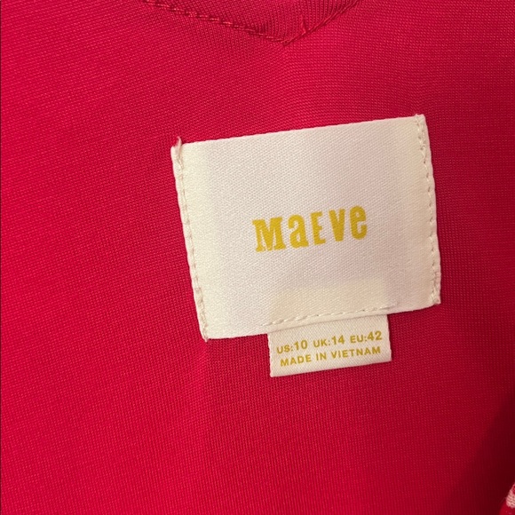 ANTHROPOLOGIE Maeve Red & White Sleeveless Dress - Picture 4 of 6